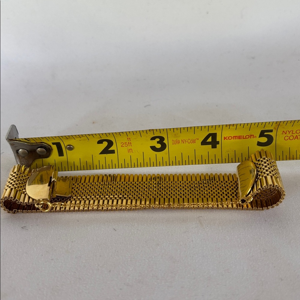 VINTAGE RARE NAPIER MEN’s GOLD TONE BRACELET WITH SAFETY CHAIN - Picture 6 of 10